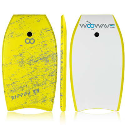Disegno colore e logo personalizzato Giallo 33 pollici Bodyboard per il surf sui laghi Fiumi