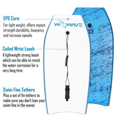 Aggiorna il tuo gioco di surf Woowave EPS XPE HDPE Foam Board Bodyboard con guinzaglio di surf
