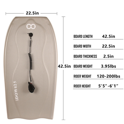 WOOWAVE Outlet Bodyboard da surf per spiaggia 42,5 pollici Lunghezza 120-200lbs Peso del pilota