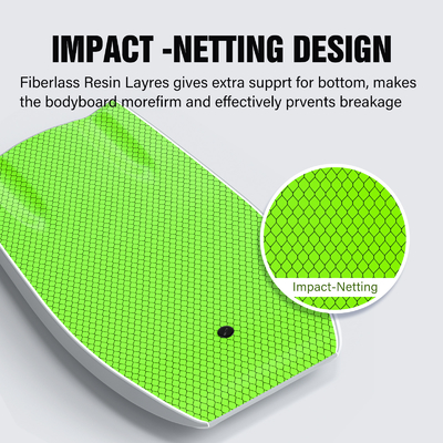 22Bodyboard da surf da 0,5 pollici con supporto interno a carbon rod e design leggero